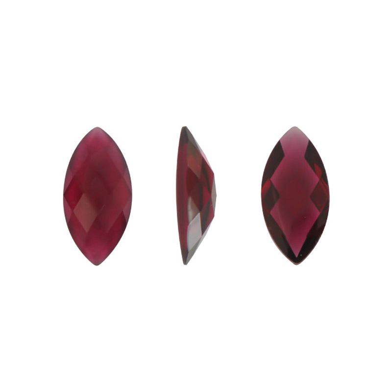 Acrilico oval plana sin foil 9x18mm ruby #15 x und