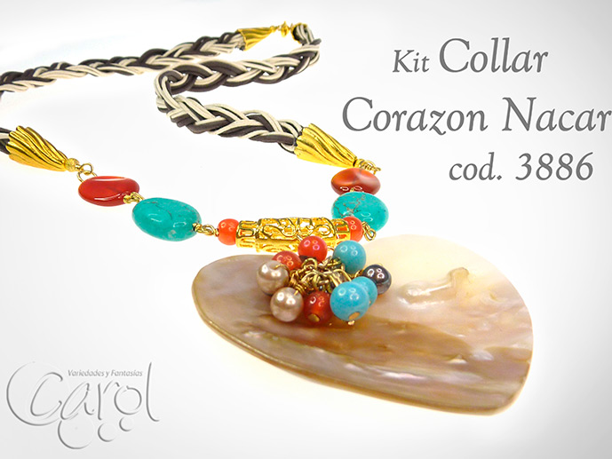 Collar corazon nacar x und