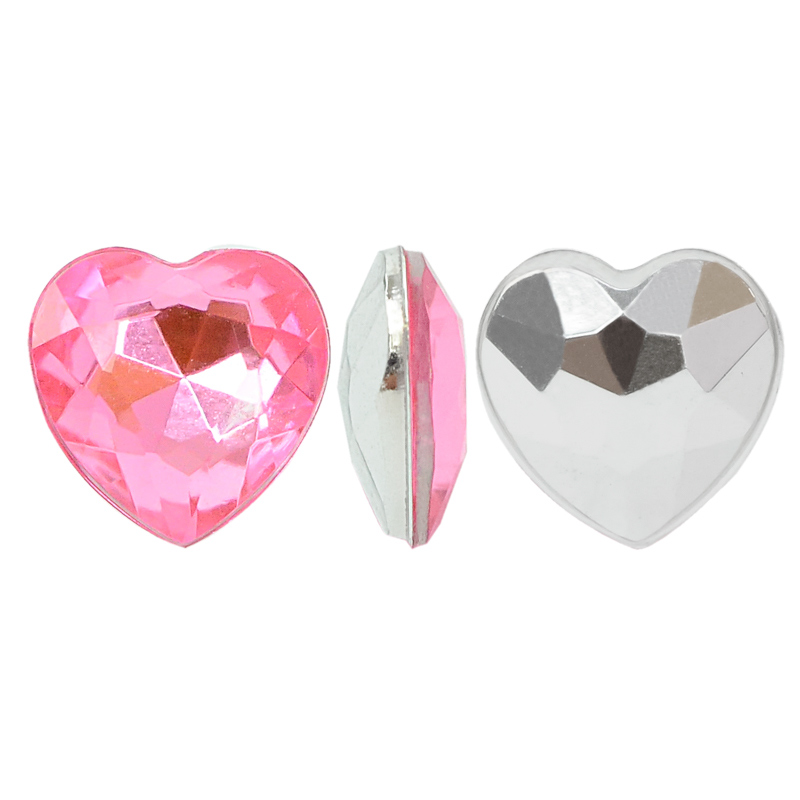 Acrilico K1019 corazon con cono 8mm light rose 26 x und