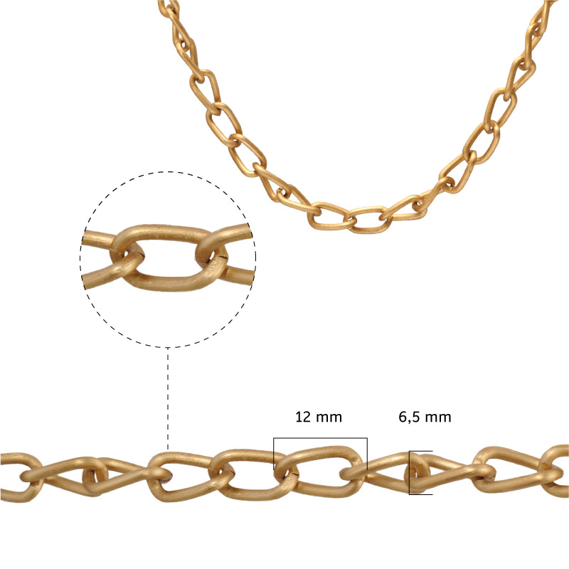 Cadena aluminio K1613 dorado 12x6.5mm K-07 x 50m