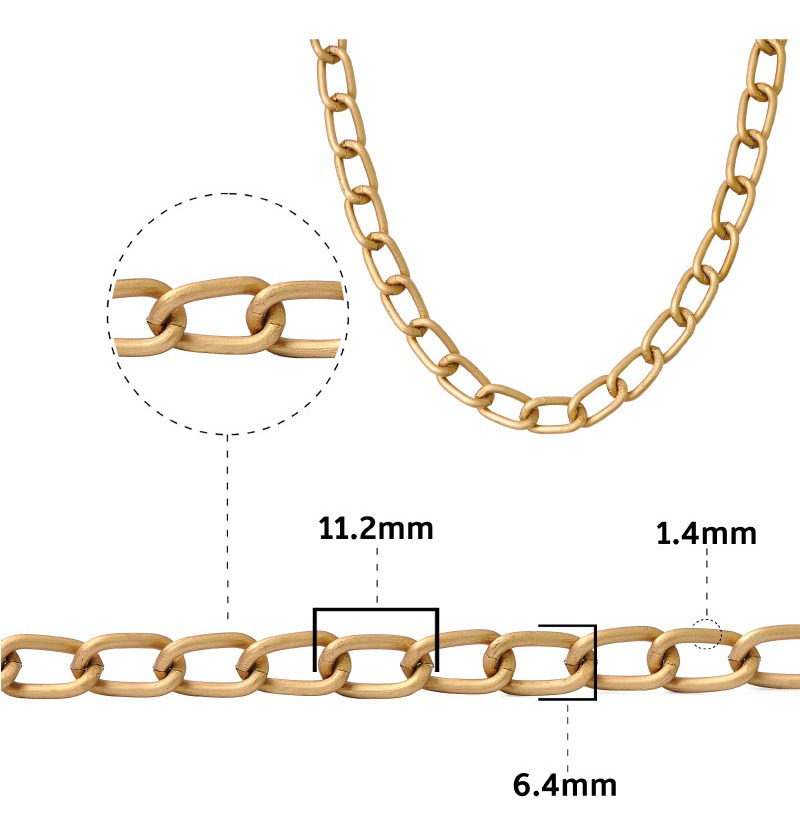 Cadena aluminio K1613 K-07 11.2x6.4x1.4mm x rollo 46 M