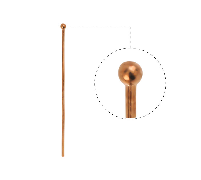 Alfiler ball pin 0.7x35.0x1.5mm champagne x und