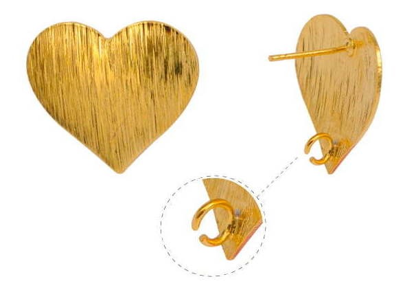 Aretes corazon 19x20mm/Golfi x par