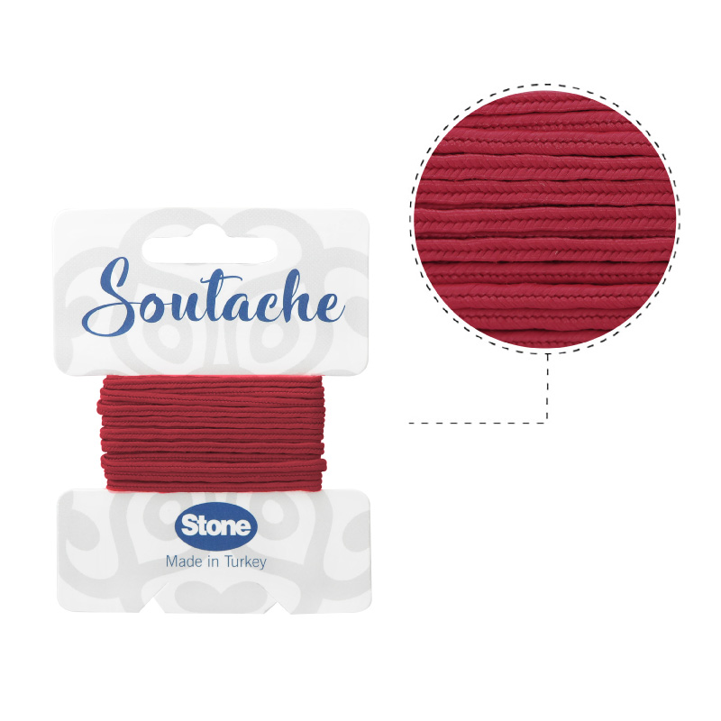 Cordon soutache 3mm red ST1280 x 2.2m aprox