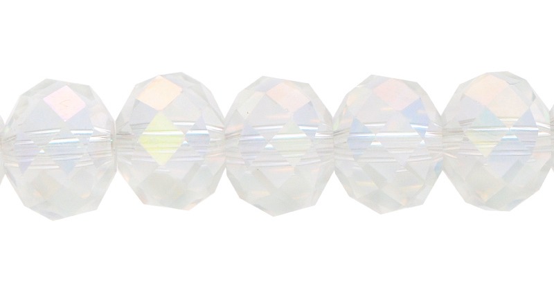 Murano rondela facetada 10mm crystal 1AB x 72unds