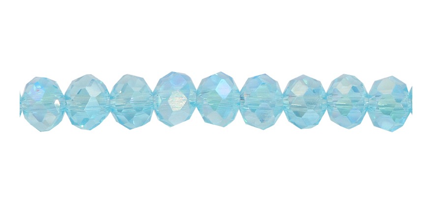 Murano rondela facetada 3mm aquamarine 14AB  x 125 unds