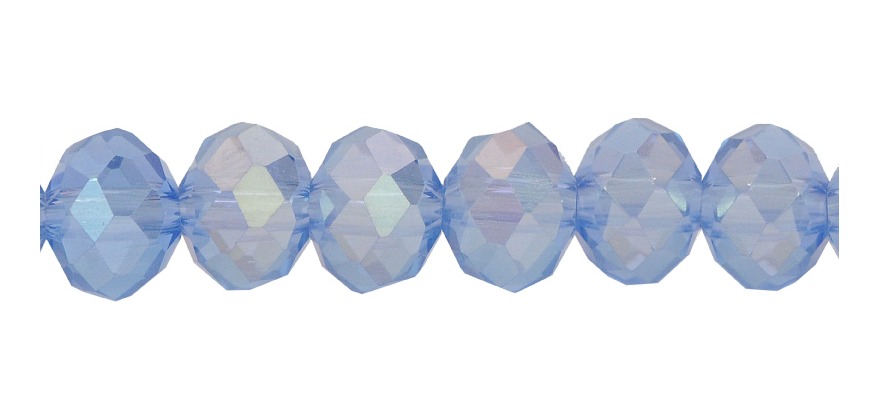 Murano rondela facetada 8mm sapphire 2AB x 68unds