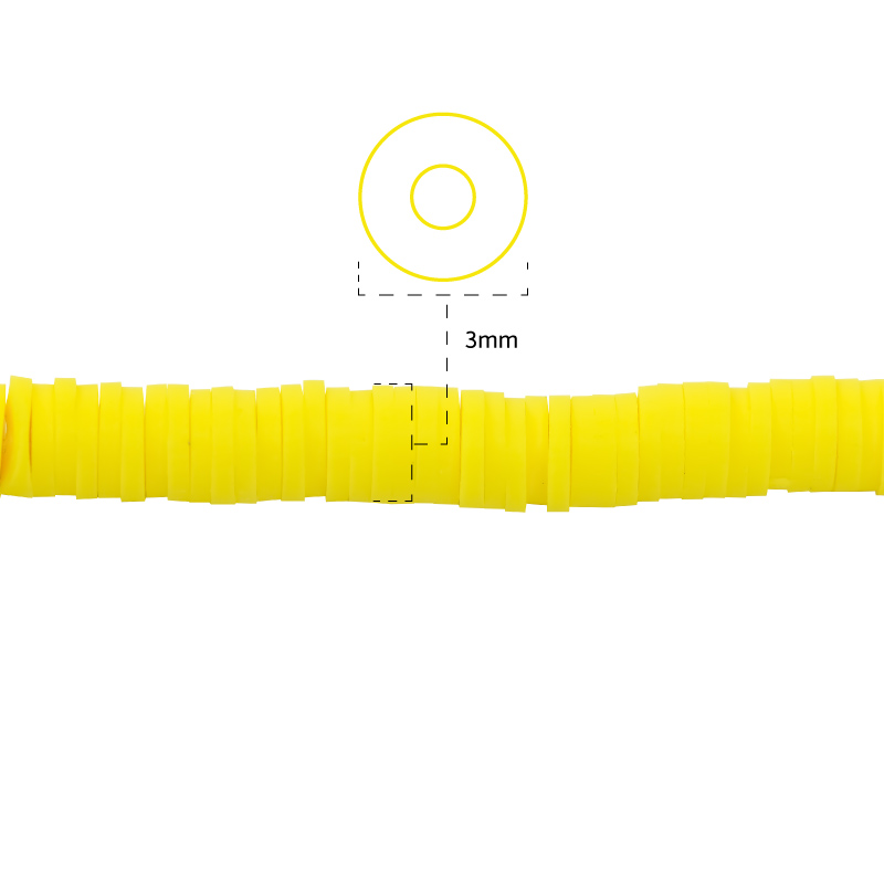 Sarta fimo disco 3mm 067 amarillo x 39cm