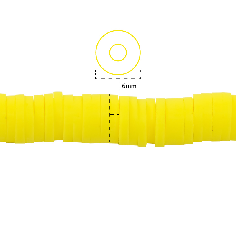 Sarta fimo disco 6mm 067 amarillo x 39cm