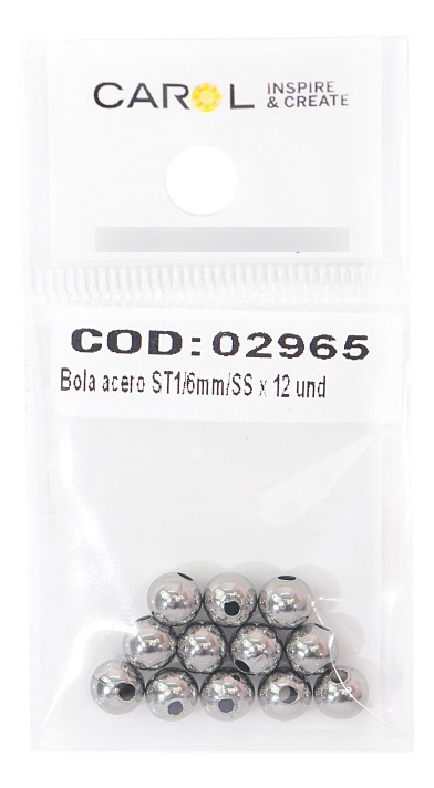 Bola acero ST1/6mm/SS x 12 und