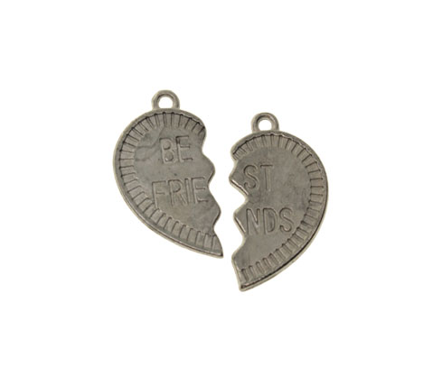 Dije corazon best friend W-3493/R 24x13mm x set