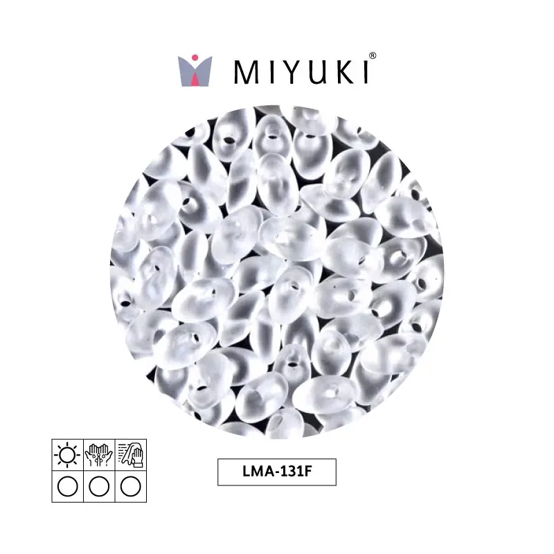 Miyuki long magatama 4x7mm LMA0131F matte crystal x 250g