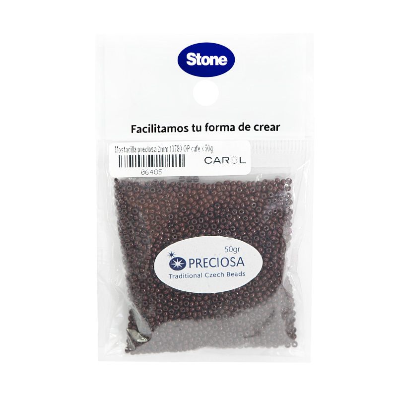 Mostacilla checa preciosa 2mm 13780 OP cafe x 50g