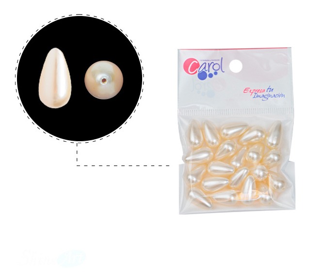 Perla sintetica gota 10x18mm cream A-03 x 20und