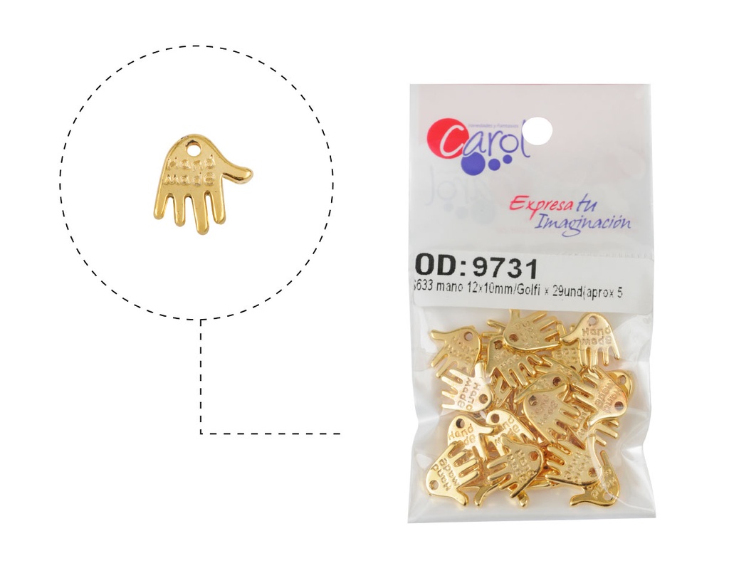 Plastimetal S633 mano 12x10mm/Golfi x 29und(aprox 5gr)