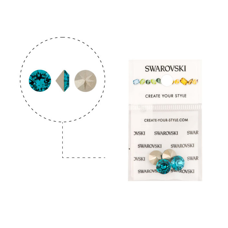 1088 swarovski chaton blue zircon F SS39 x 4unds