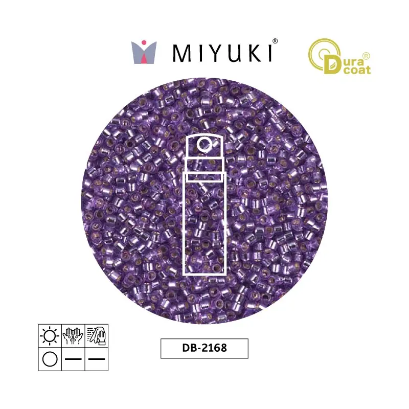 Miyuki delica 11/0 DB2168 silver lined orchid duracoat x 10gr