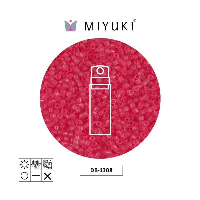 Miyuki delica 11/0 DB1308 transparent bubble gum pink x 10g