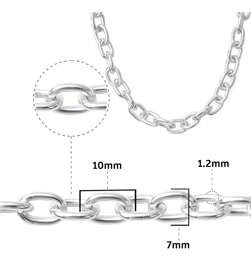 Cadena aluminio K1513 7x10mm K-15 x rollo 50m