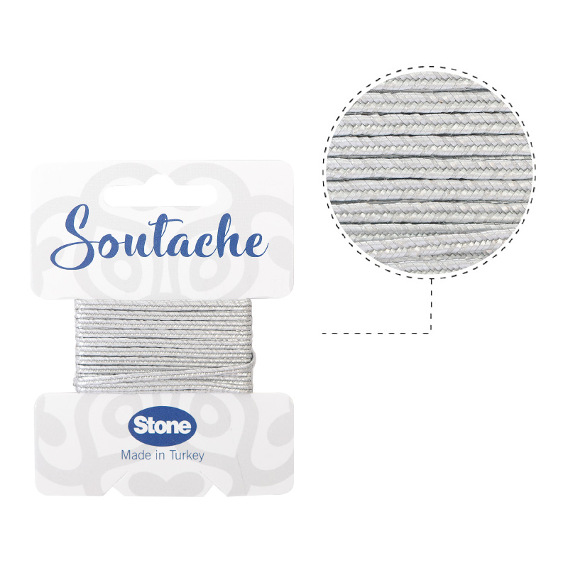 Cordon soutache 3mm antique silver ST1250 x m