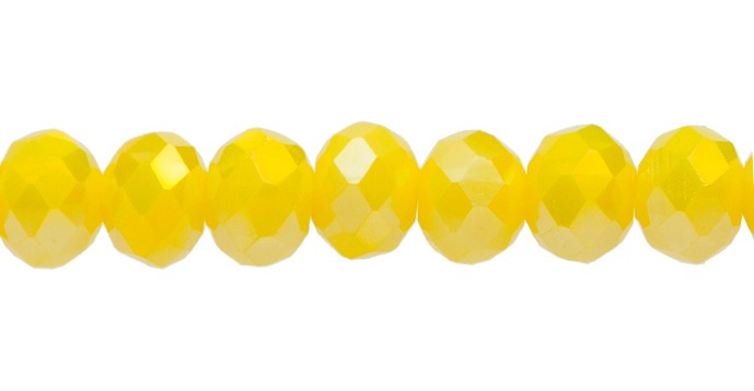 Murano rondela facetada 4mm amarillo cristal x 125und