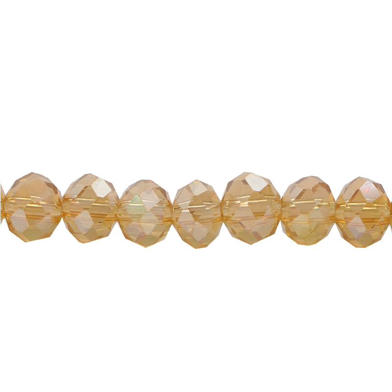 Murano rondela facetada 6mm lt col topaz 27AB x 95unds