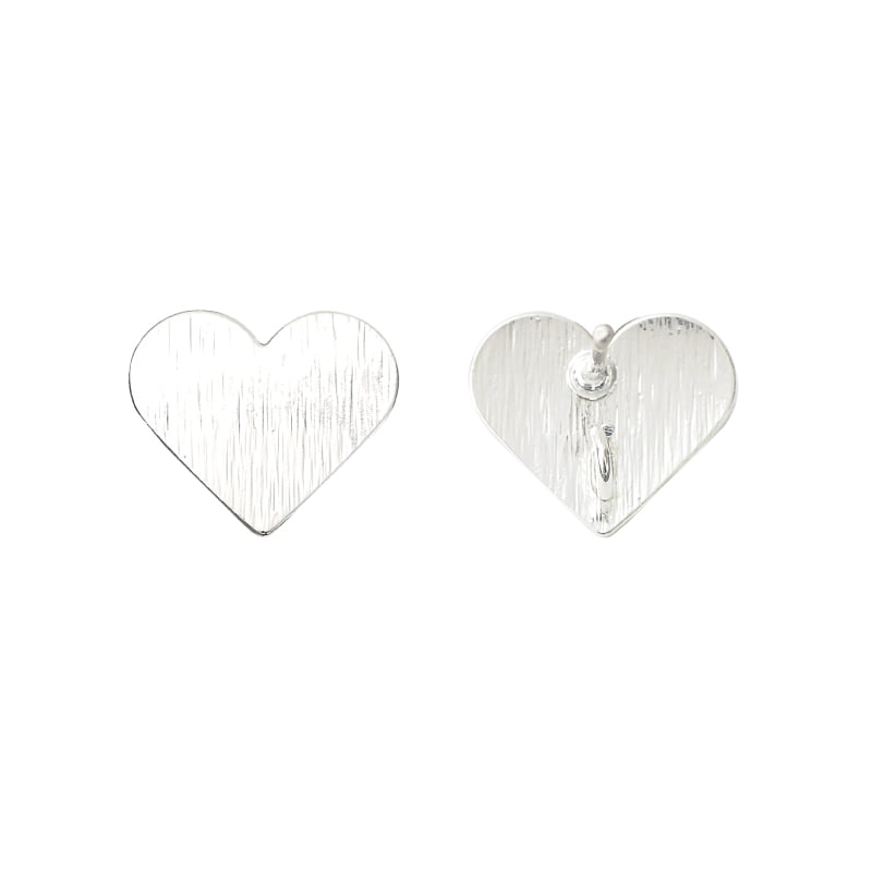 Aretes corazon 14x12mm/SP x par