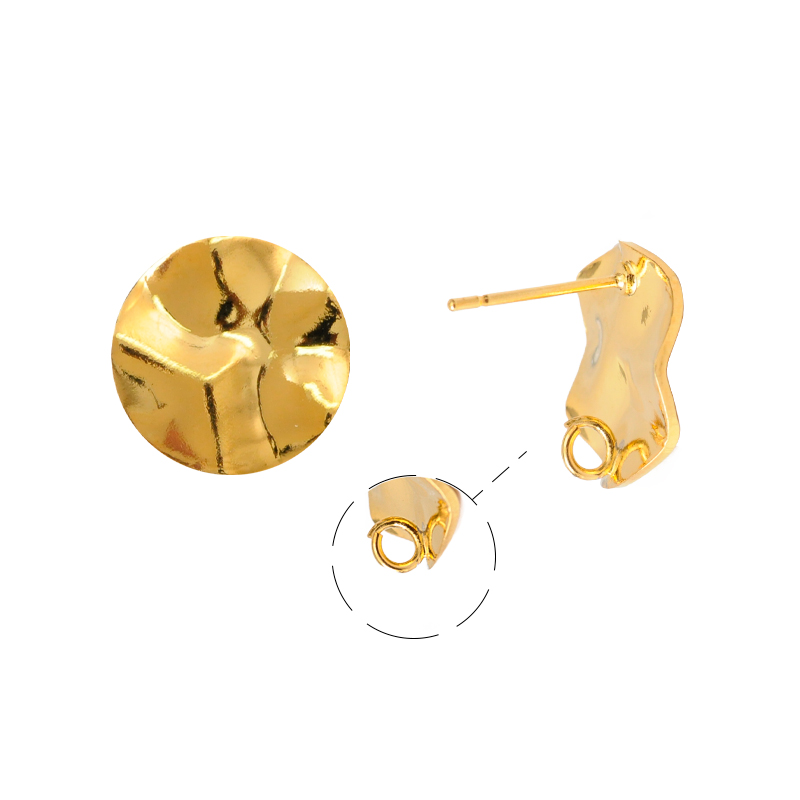 Aretes redondo martillado 16mm/Golfi x par