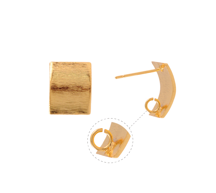 Aretes rombo concavo PJ010 11x14mm/Golfi x par