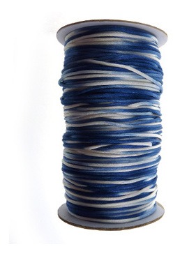 Cordon seda 2mm matizado azul rollo x 200 yds