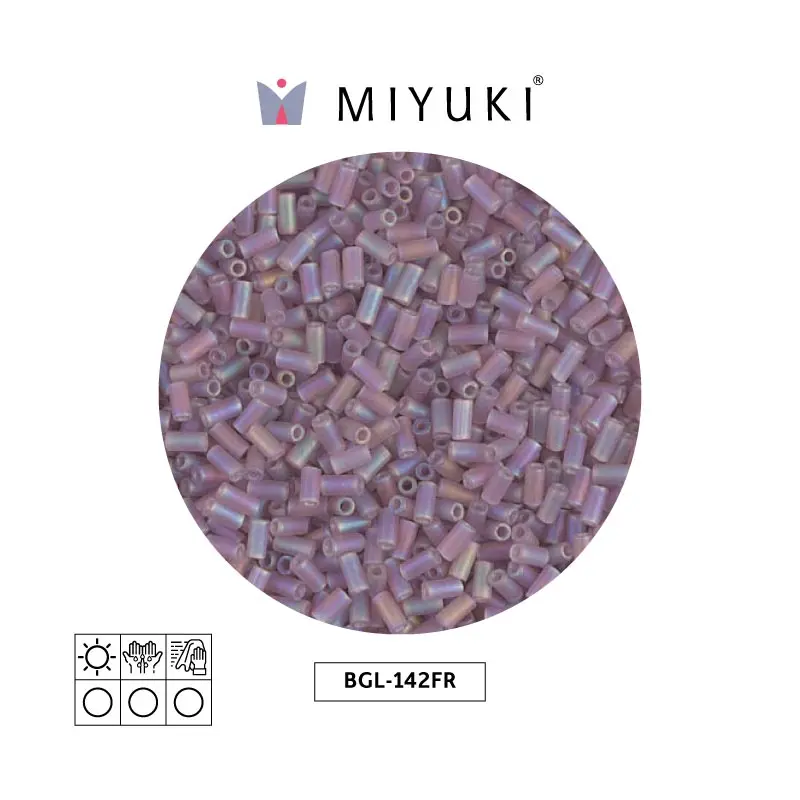 Miyuki bugle 6mm BGL0142FR matte transparent smoky amethyst AB x 250G