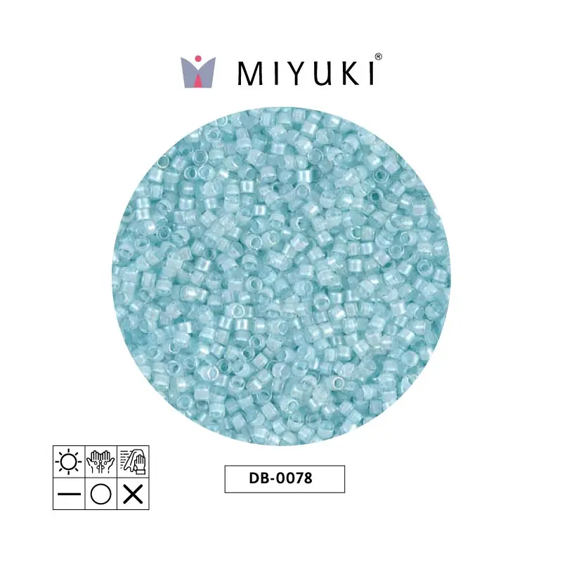 Miyuki delica 11/0 DB0078 aqua mist lined crystal luster x 50g