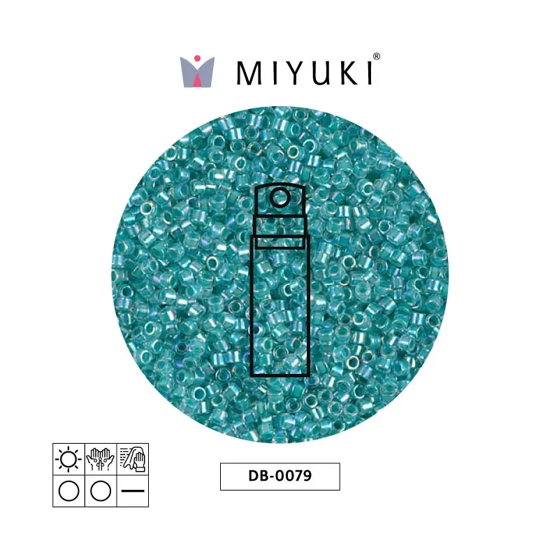 Miyuki delica 11/0 DB0079 lined aqua blue AB x 10g