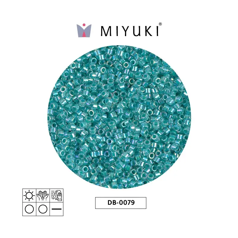 Miyuki delica 11/0 DB0079 lined aqua blue AB x 50gr