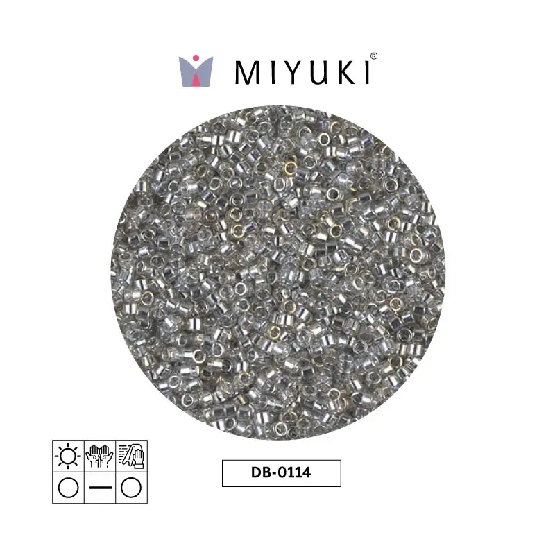 Miyuki delica 11/0 DB0114 transparent silver grey gold luster x 50g