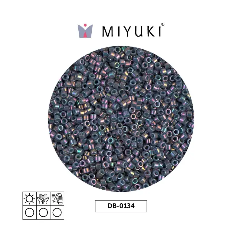 Miyuki delica 11/0 DB0134 opaque purple grey rainbow luster x 50g