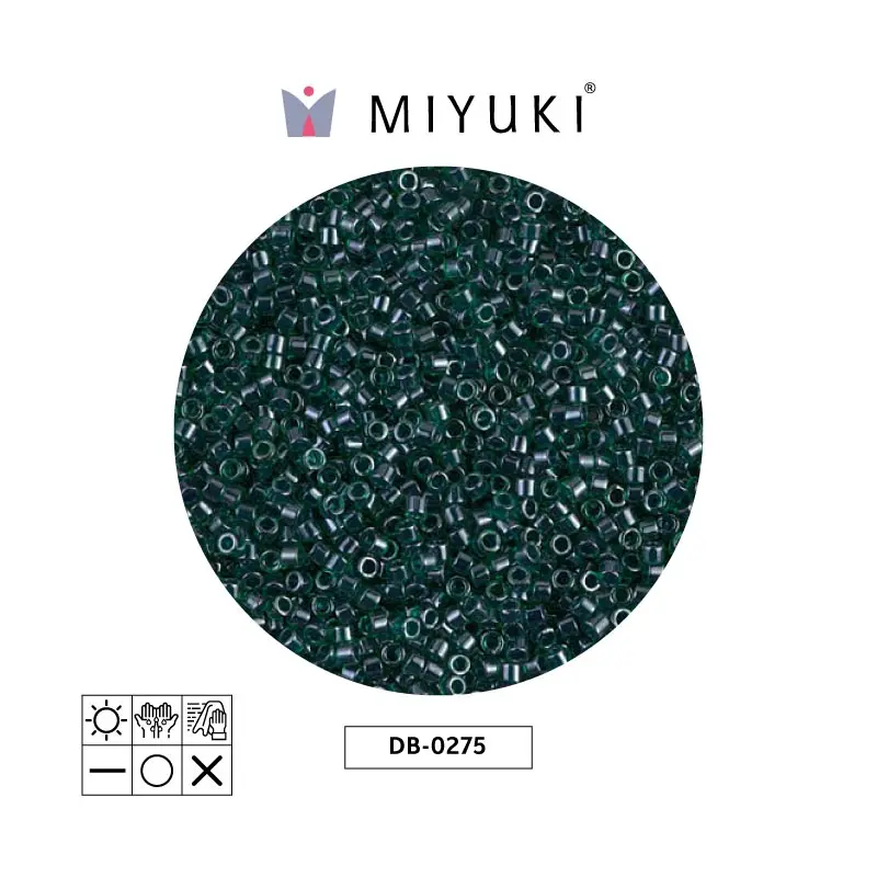 Miyuki delica 11/0 DB0275 lined emerald luster x 50g