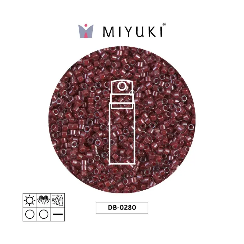 Miyuki delica 11/0 DB0280 cranberry lined crystal luster x 10g