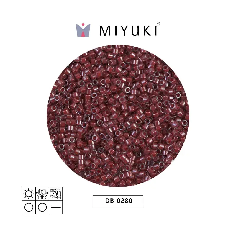 Miyuki delica 11/0 DB0280 cranberry lined crystal luster x 50g