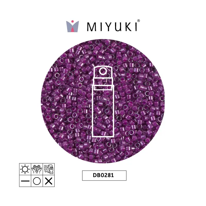 Miyuki delica 11/0 DB0281 fuchsia lined crystal luster x 10g