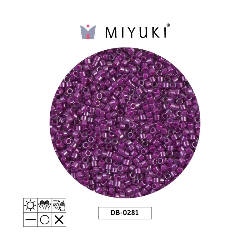 Miyuki delica 11/0 DB0281 fuchsia lined crystal luster x 50g