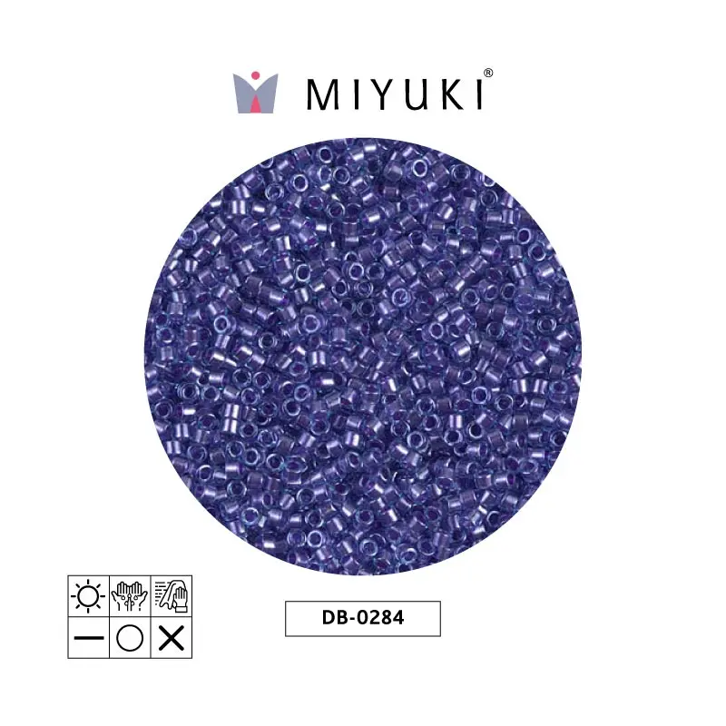 Miyuki delica 11/0 DB0284 sparkling purple lined aqua luster x 50g