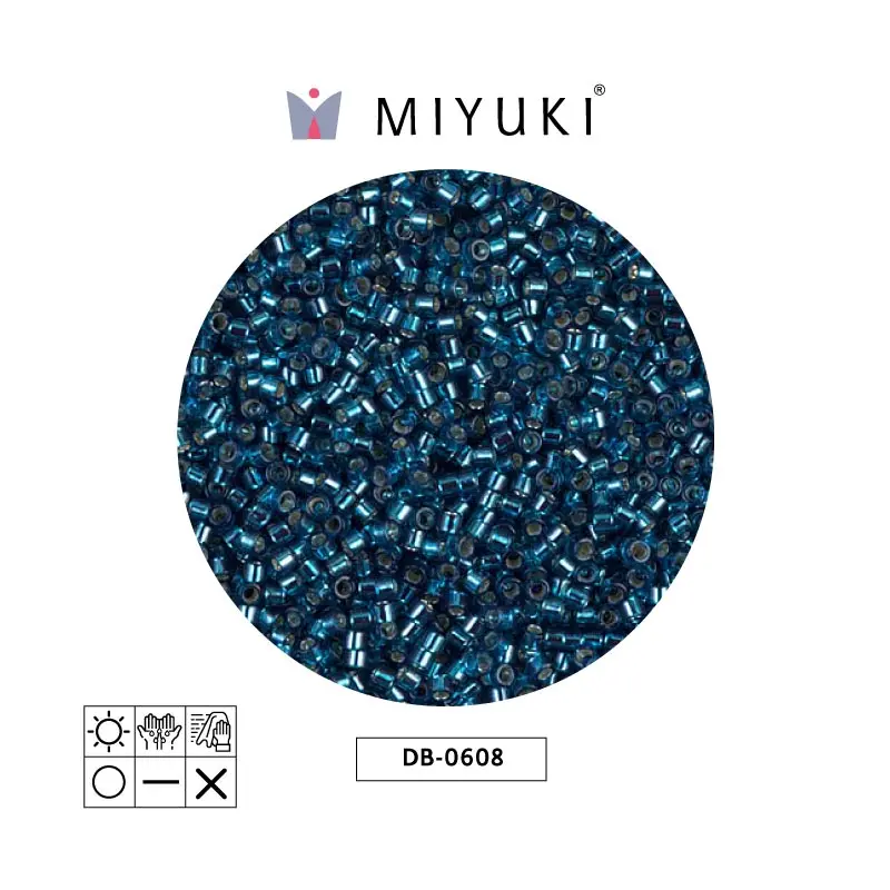 Miyuki delica 11/0 DB0608 silver lined blue zircon x 50g