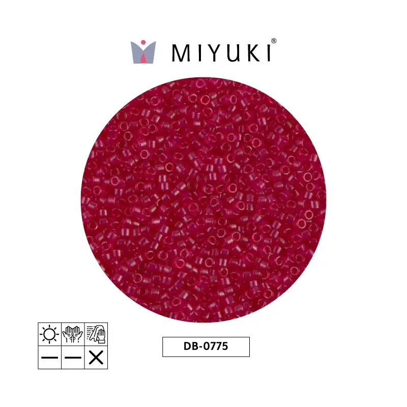 Miyuki delica 11/0 DB0775 frosted transparent scarlet x 50g