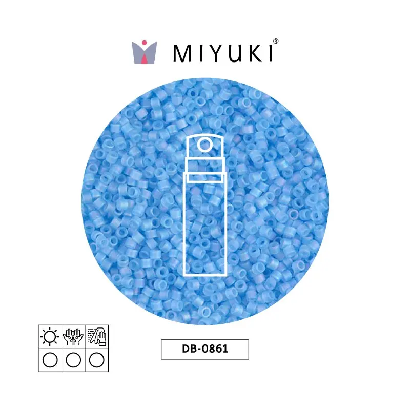 Miyuki delica 11/0 DB0861 matte transparent aqua AB x 10g