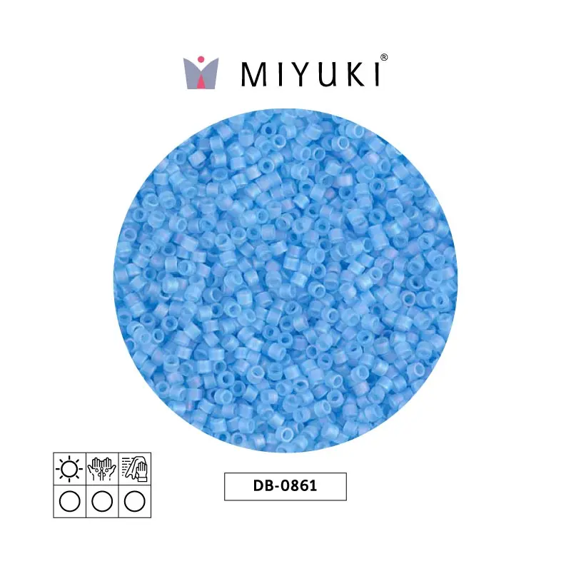 Miyuki delica 11/0 DB0861 matte transparent aqua AB x 50g