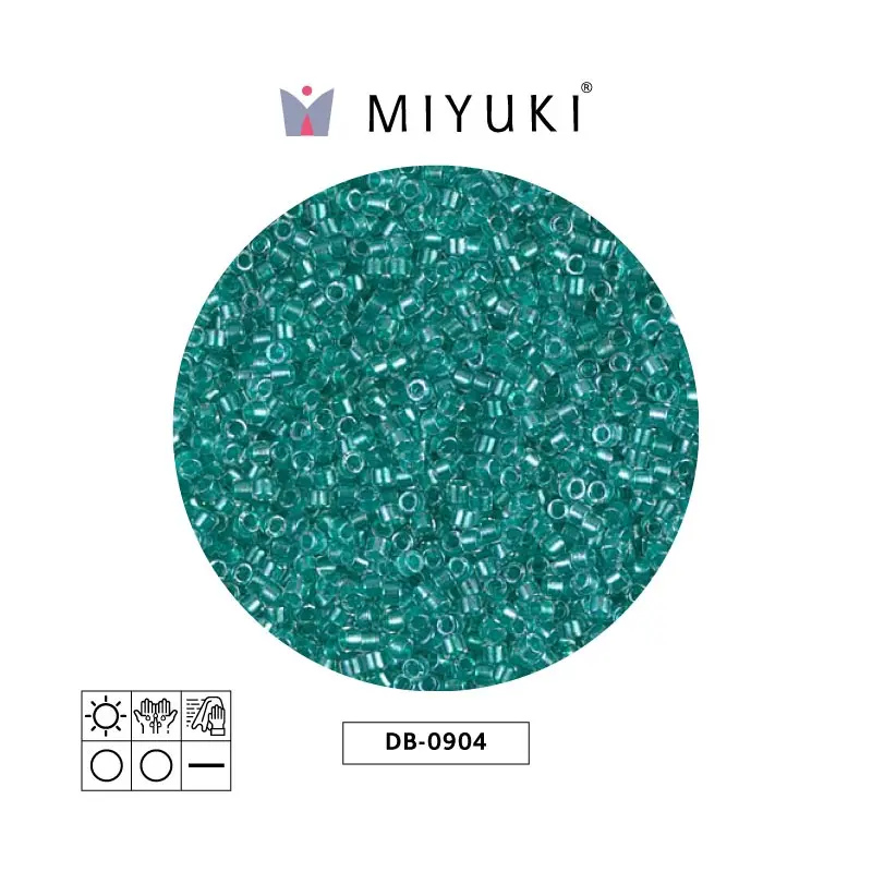 Miyuki delica 11/0 DB0904 sparkling aqua green lined x 50g