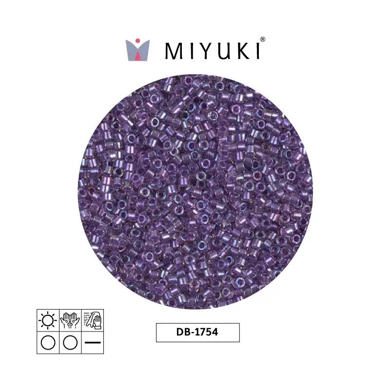 Miyuki delica 11/0 DB1754 sparkling purpe lined crystal AB x 50g