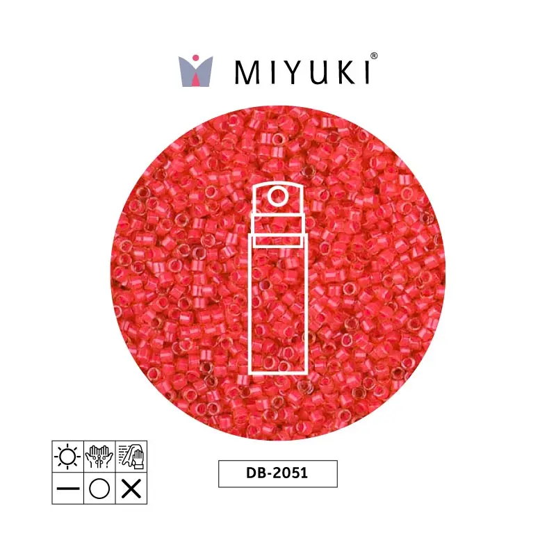 Miyuki delica 11/0 DB2051 neon poppy red x 10g