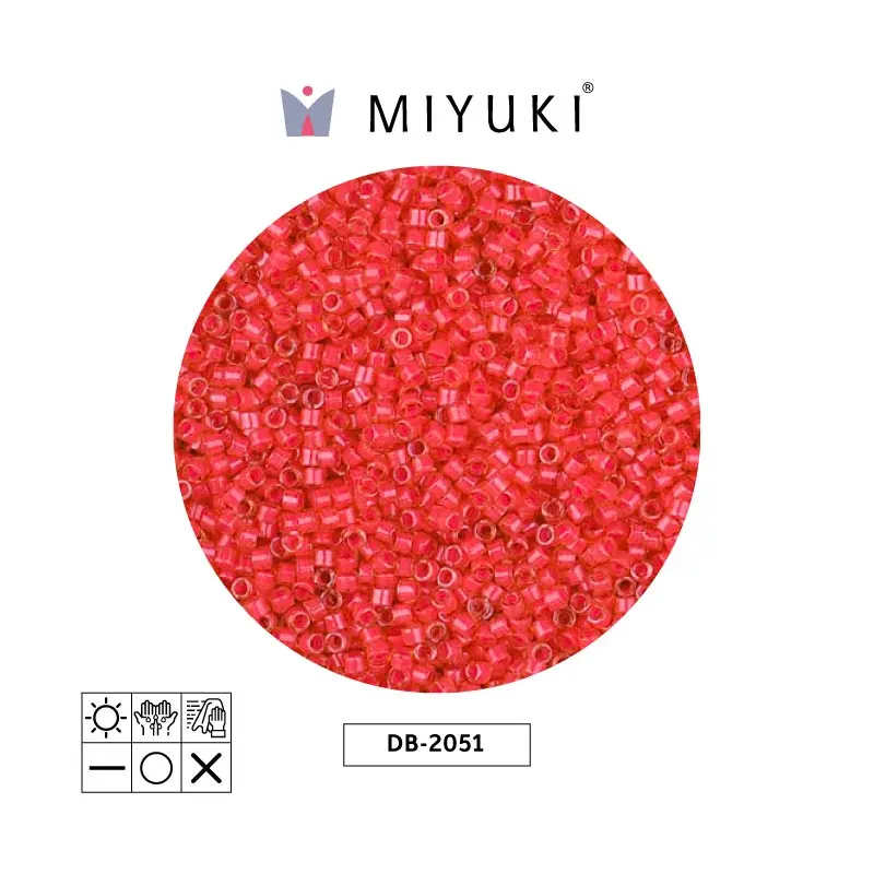 Miyuki delica 11/0 DB2051 neon poppy red x 50g